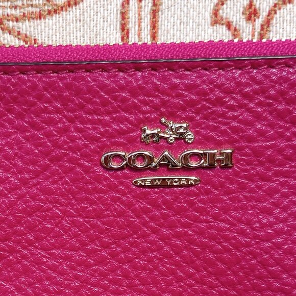 Coach Bennet cranberry Shearling wristlet - Picture 2 of 4
